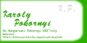 karoly pokornyi business card